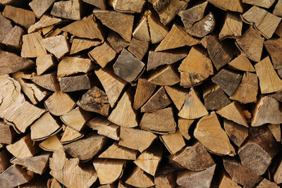 Full frame shot of firewood