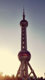 Low angle view of tower against sky