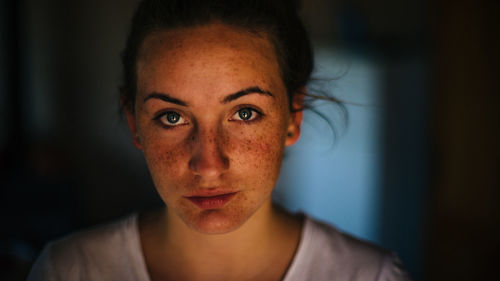 Close-up portrait of young woman