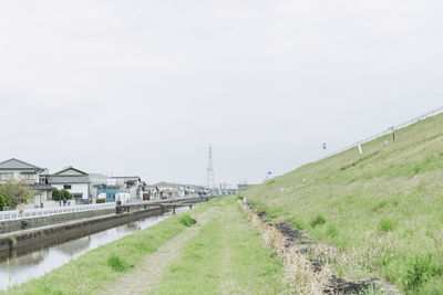 Scenic view of land against sky