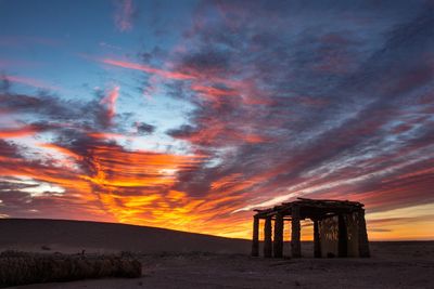 Scenic view of dramatic sky during sunset