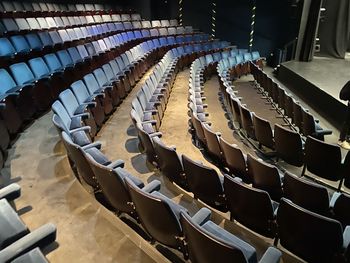 High angle view of empty auditorium 