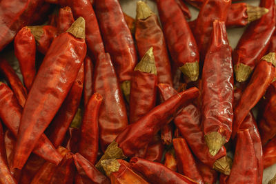 Hot dried red chillies