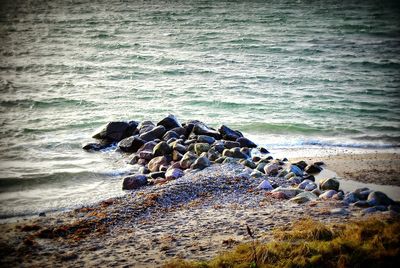 Rocks in sea