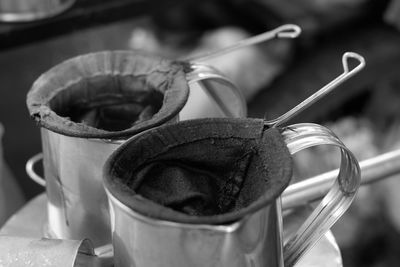 Close-up of coffee cup on table