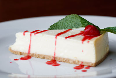 Close-up of cake in plate