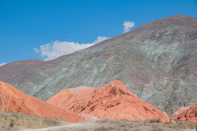 Panoramic view colorful mountains in south america