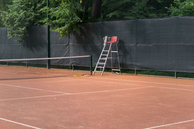 Referee chair at tennis court