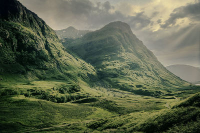 Scenic view of mountains against sky