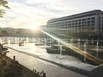 Reflection of buildings in water