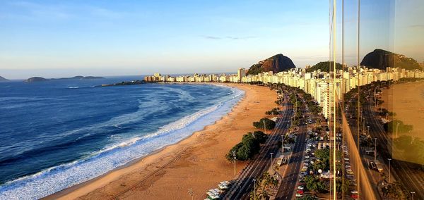 High angle view of beach against sky