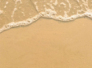 High angle view of sand at beach