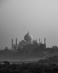 View of taj mahal from shah jahan palace where he was house arrested by his son emperor aurangzeb