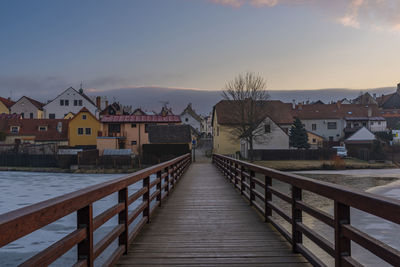 Bridge over river against sky