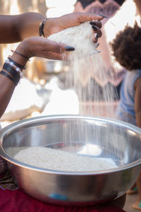 Midsection of preparing food