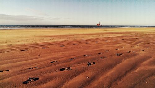 Scenic view of beach against sky