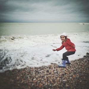 Portrait of cute girl at beach