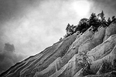 Low angle view of mountain against sky