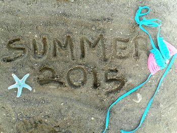 Close-up of text on wall