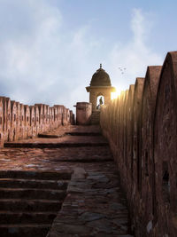 View of fort against cloudy sky