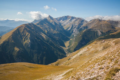 Scenic view of mountains against sky