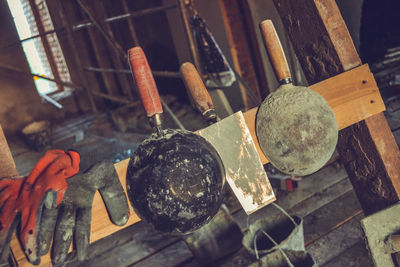 Shovel building and scoop at a construction site