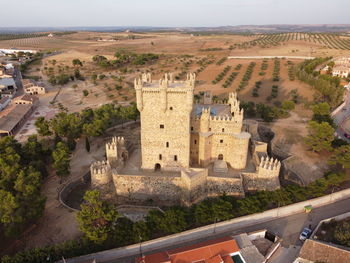 High angle view of buildings in city