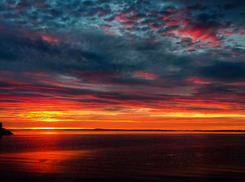 Sunset over calm sea