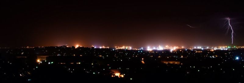 View of illuminated cityscape at night