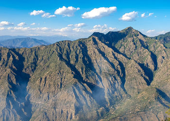 Panoramic view of mountains against sky