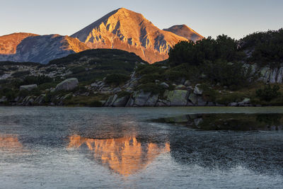 Small lake high in the mountain