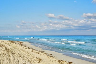 Scenic view of beach against sky