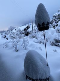 Snow covered mountain against sky