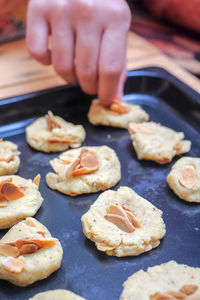 Close-up of hand holding food