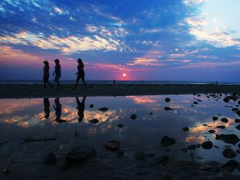 Scenic view of sea at sunset