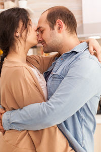 Young couple kissing