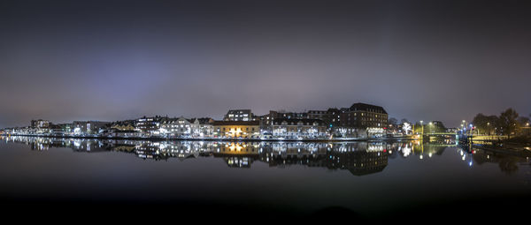 Trollhättan's town in the evening in winter