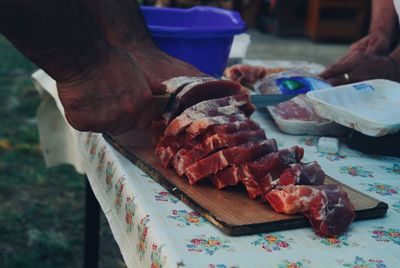 Close-up of cropped meat