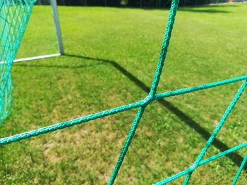 Close-up of soccer field