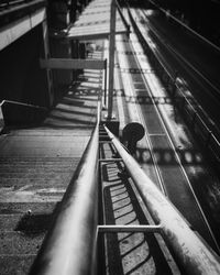 High angle view of railroad tracks