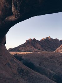 Scenic view of mountains against clear sky