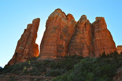 Low angle view of rock formation