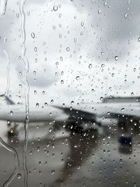 Full frame shot of water drops against sky