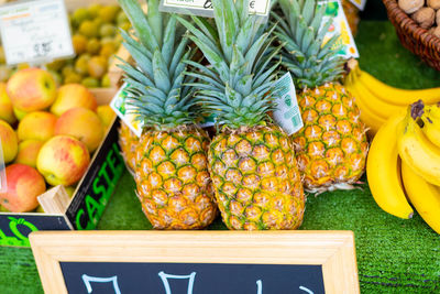 Fruits for sale at market stall