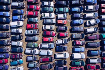 Aerial view of scrap yard