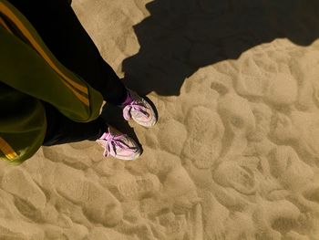 Low section of woman standing on beach