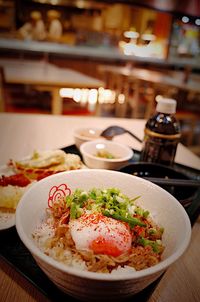 Close-up of food served in plate