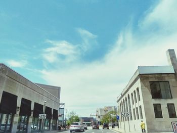 Low angle view of buildings against sky