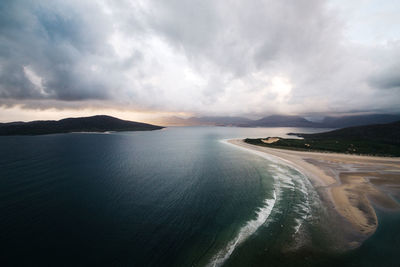 High angle view of sea against sky