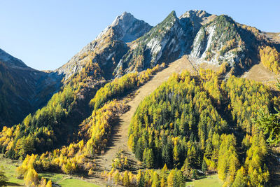 Scenic view of mountains against clear sky